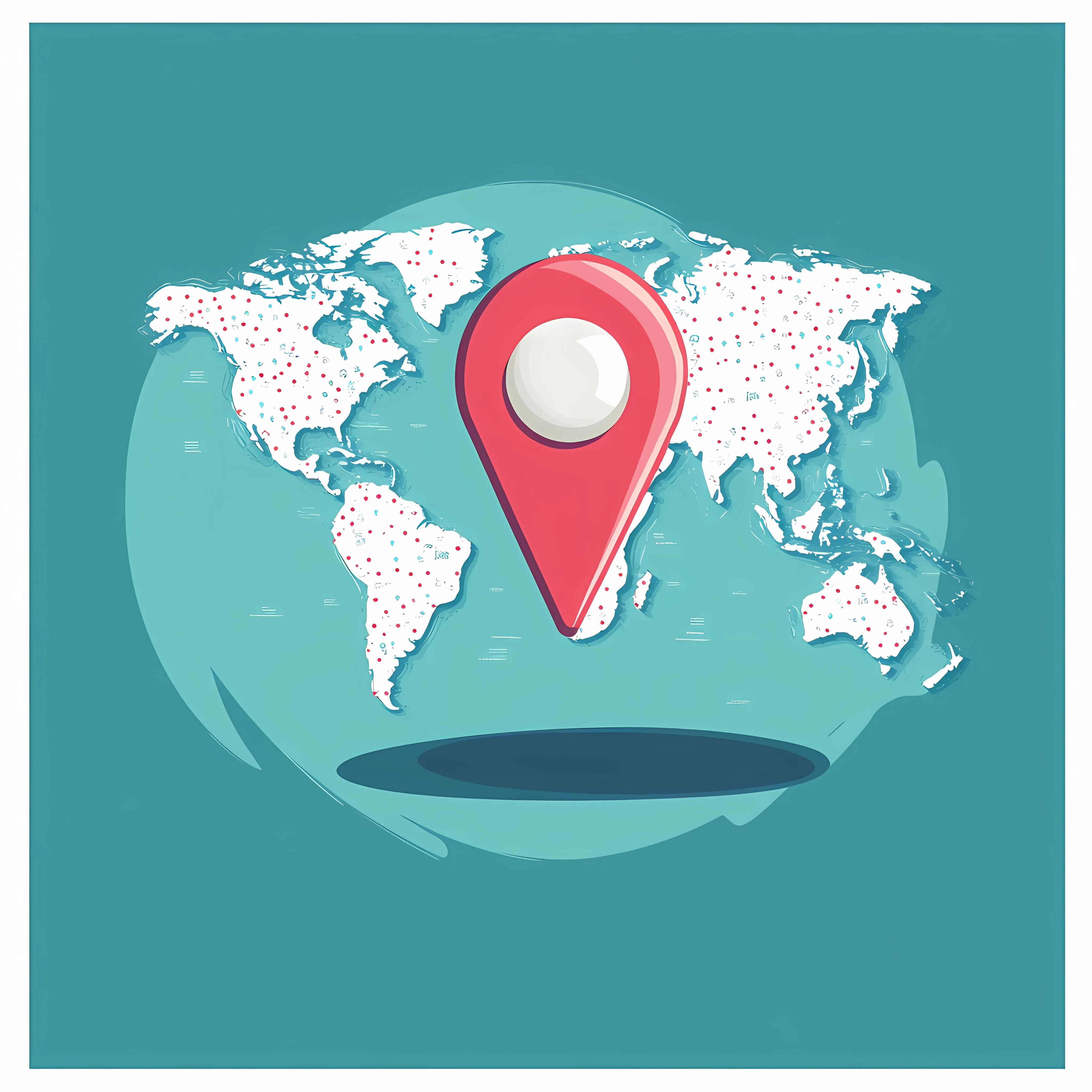 World Maps and Navigation Pin Vector Illustration – free location pin image from Dotvec