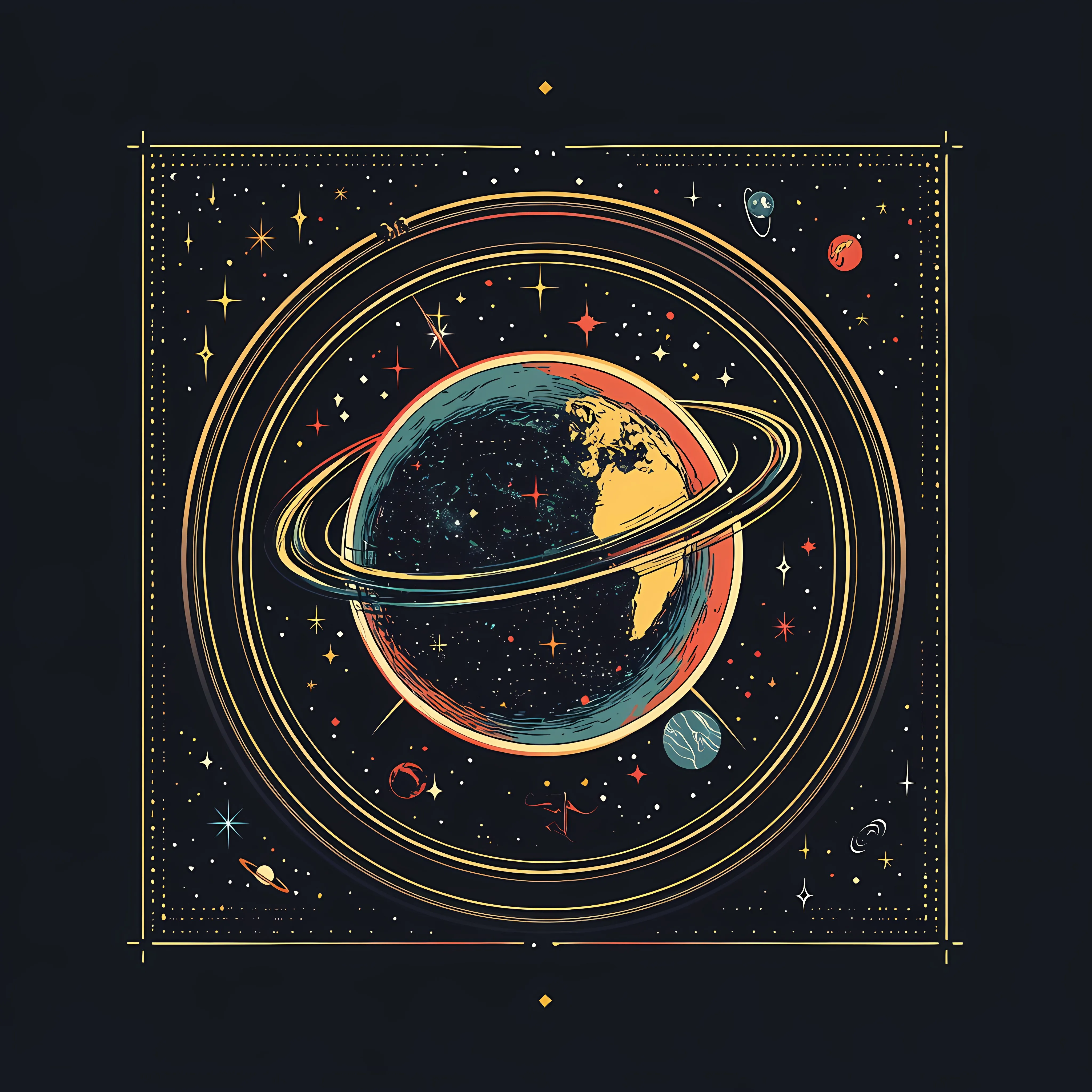 Flat Vector Illustration of Earth and Space Icon — free download from Dotvec