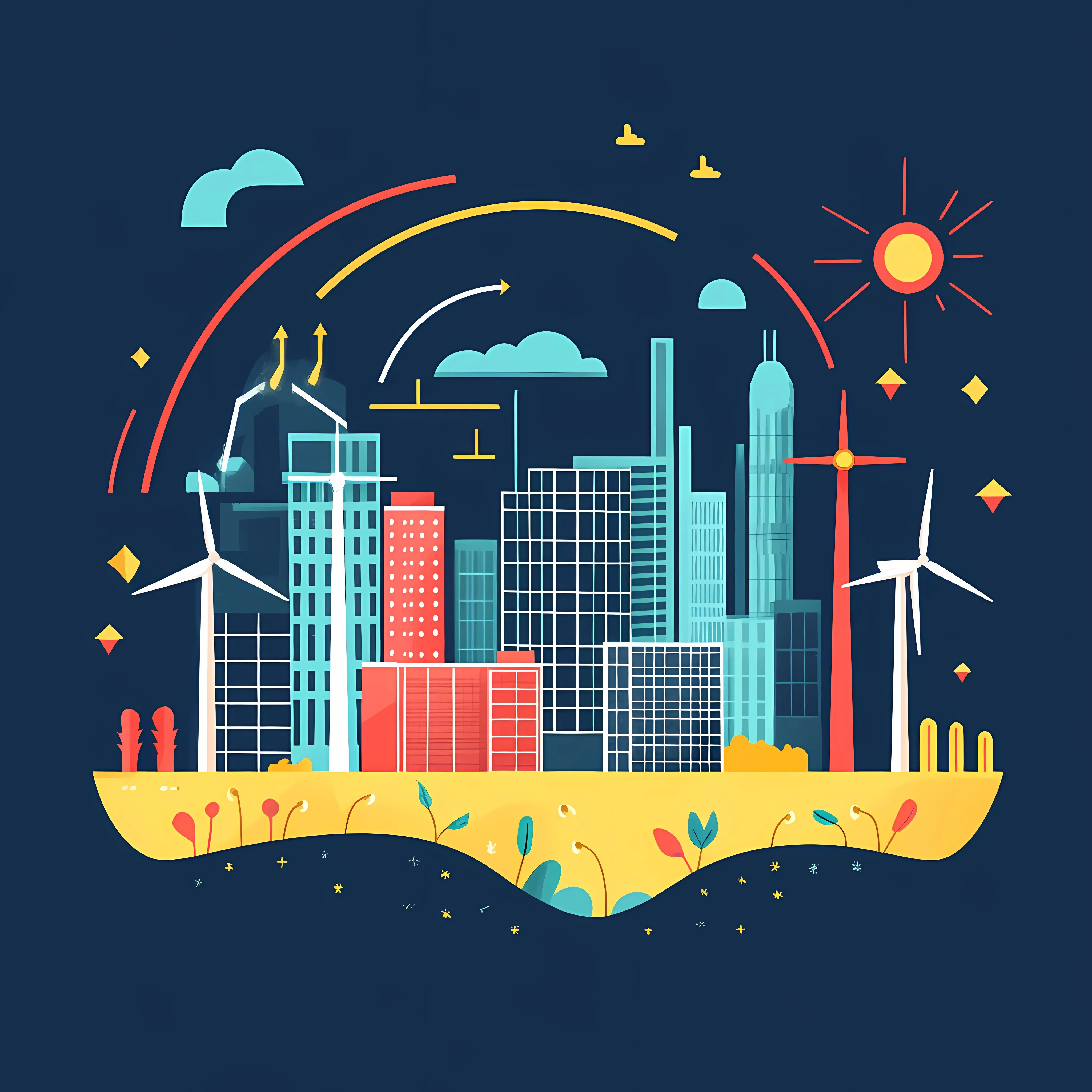 Flat Vector Illustration of Solar Renewable Energy — free download from Dotvec