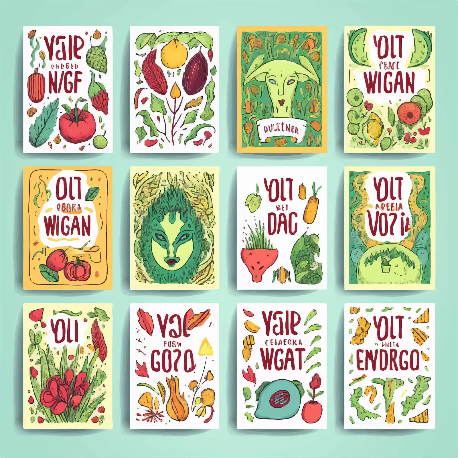 World Vegan Day Doodle Style Poster Templates — free download from Dotvec