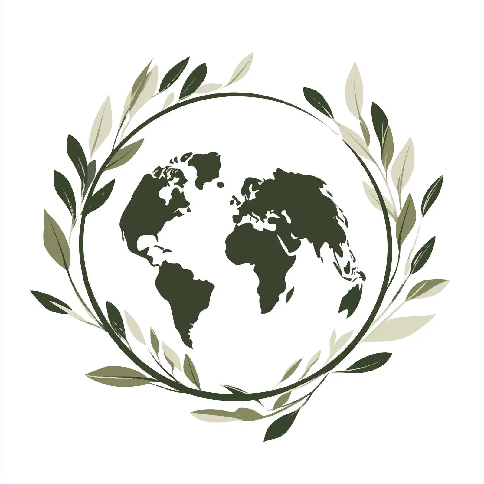 World Peace Symbol with Olive Branch Vector — free download from Dotvec