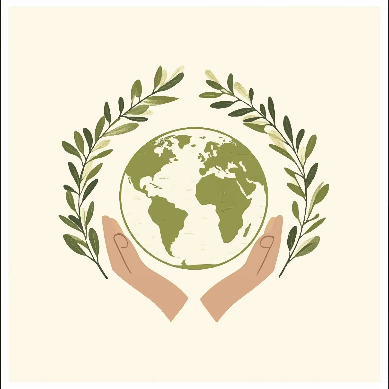 World with Olive Branch for Peace Vector Illustration — free download from Dotvec