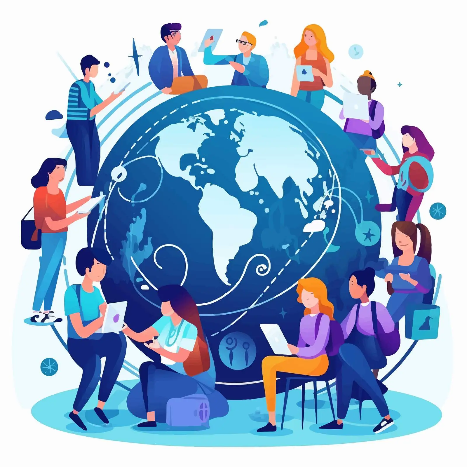 Global Communication Among People Using Devices – free audio image from Dotvec