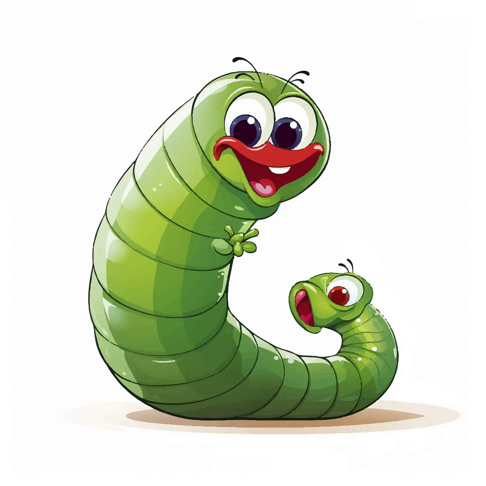 Cute Cartoon Worm Vector Illustration — free download from Dotvec
