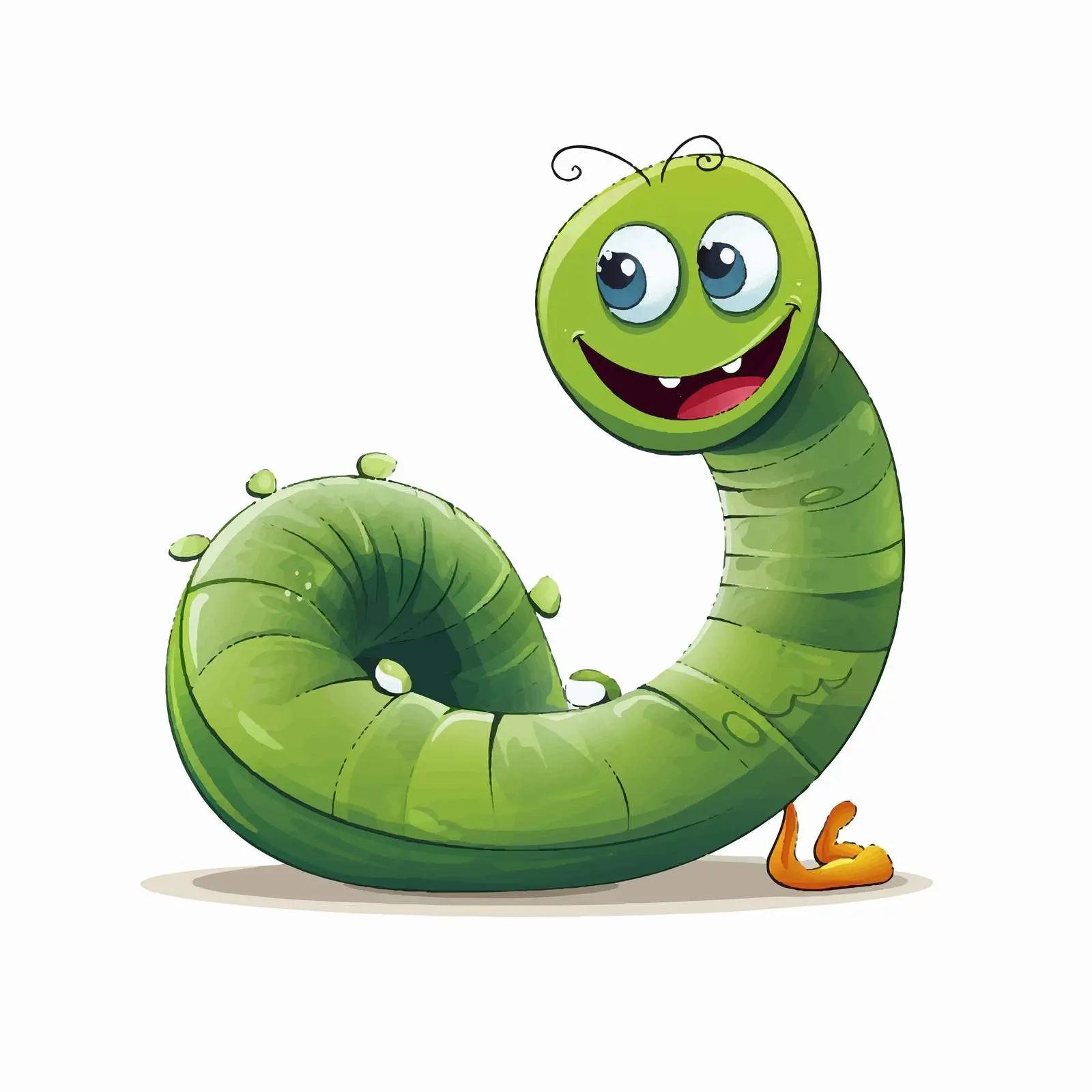 Cute Cartoon Worm Vector Illustration — free download from Dotvec