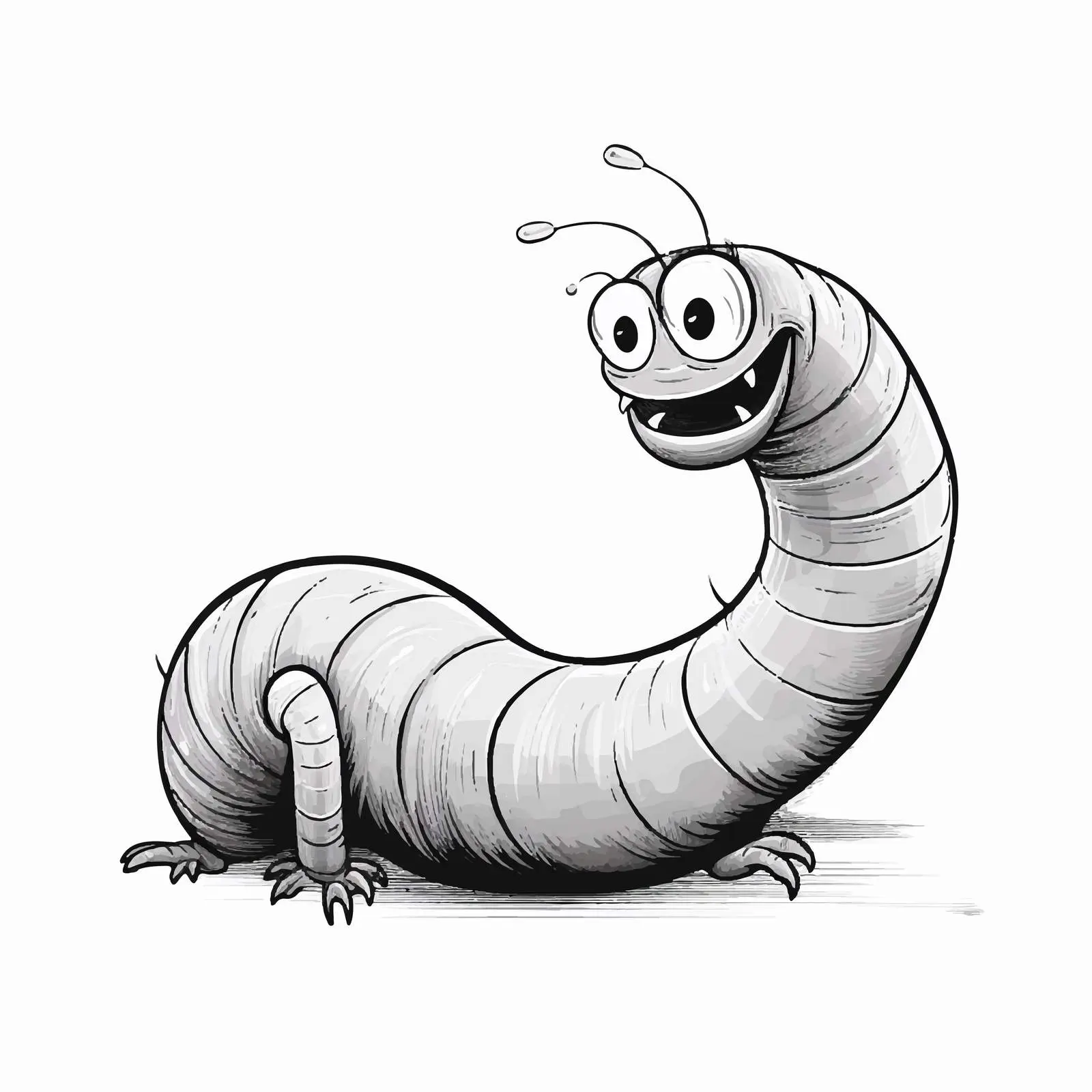 Cartoon Worm Vector Illustration Isolated — free download from Dotvec