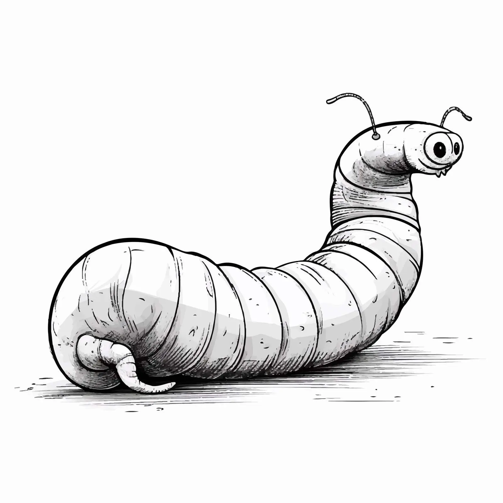 Cartoon Vector Illustration of Isolated Worm — free download from Dotvec