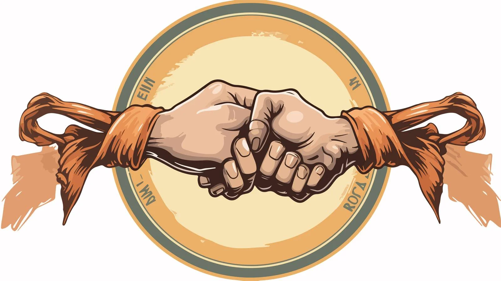 Vintage Hands Banner Sticker