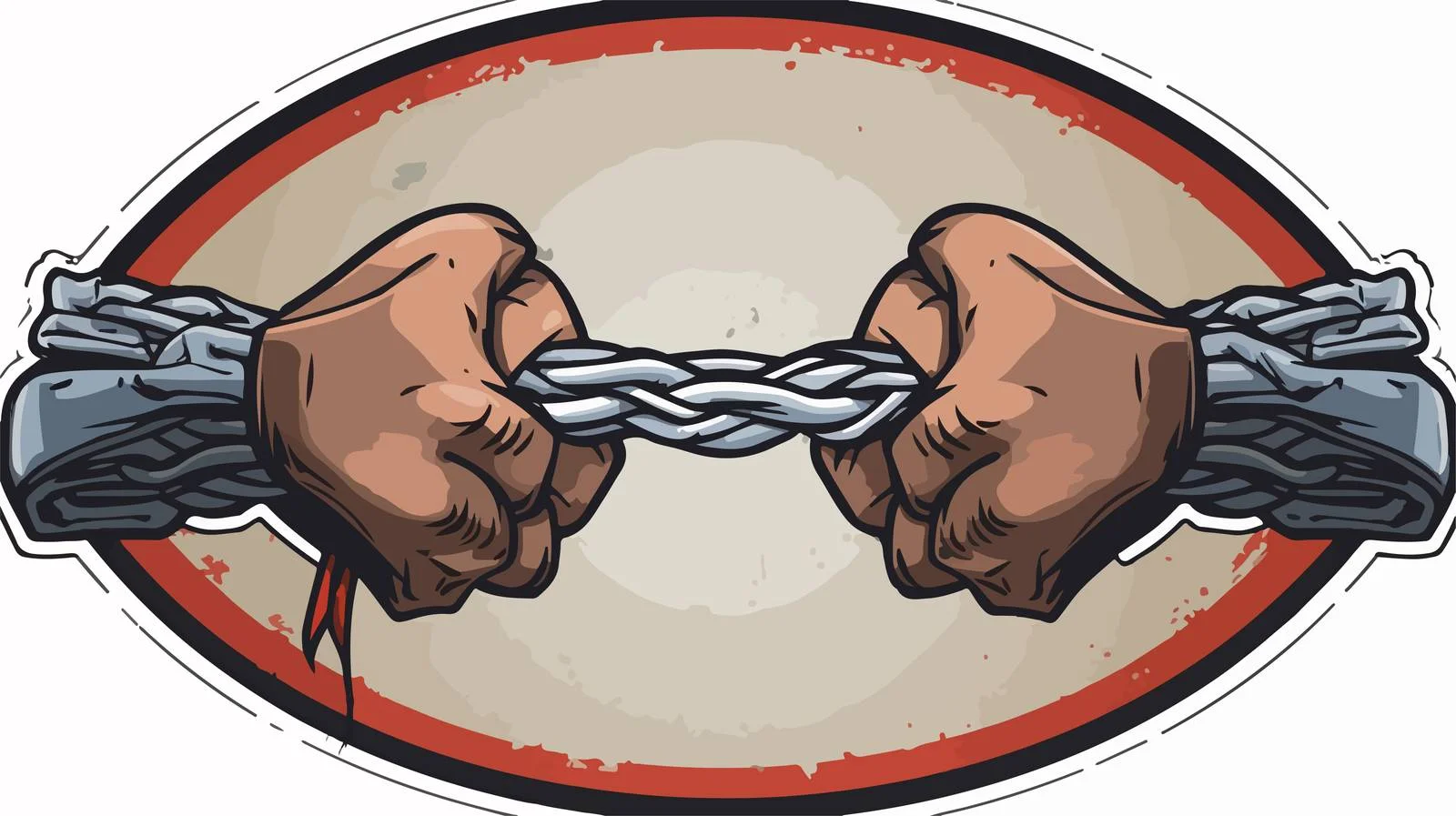 Vintage Sticker with Tied Hands Banner — free download from Dotvec