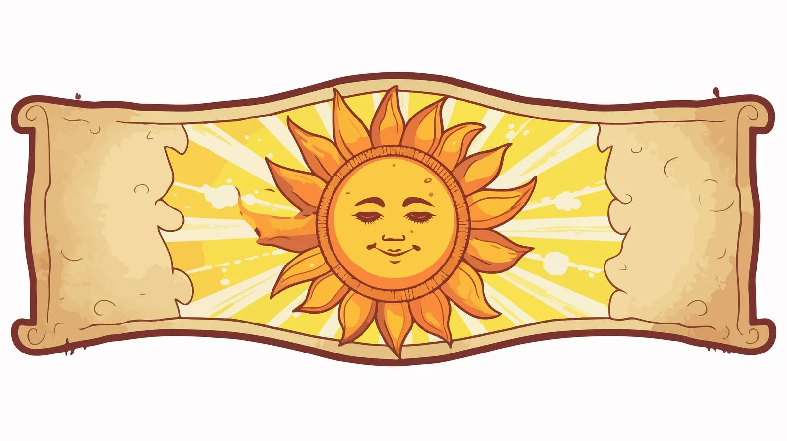 Vintage Sun Face Sticker — free download from Dotvec