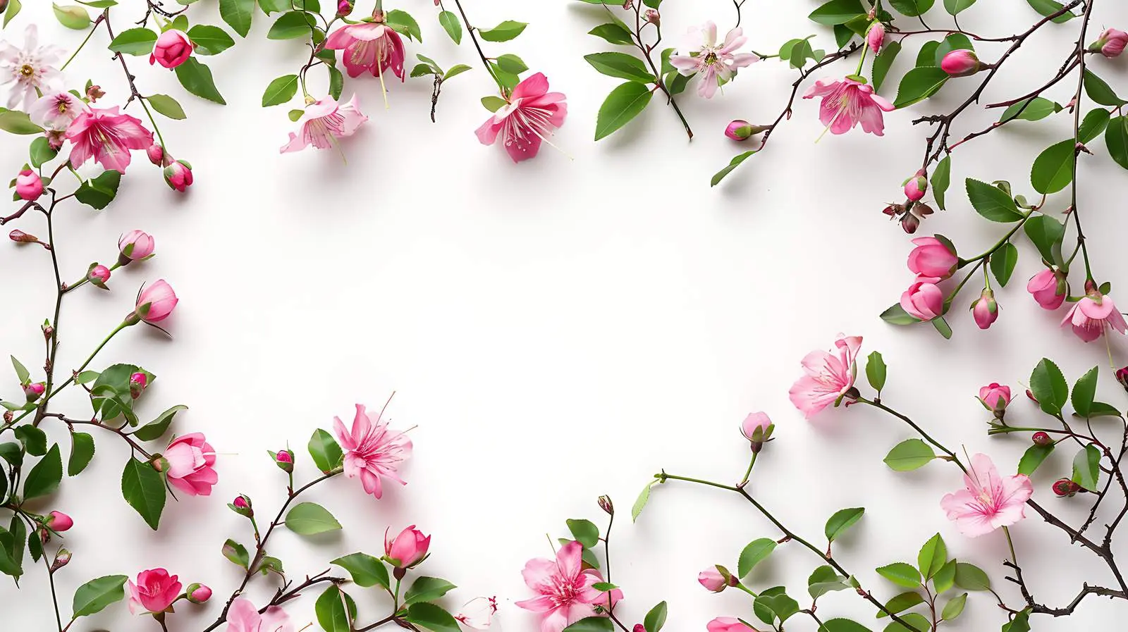 Pink and Beige Wildflower Wreath with Green Leaves — free download from Dotvec