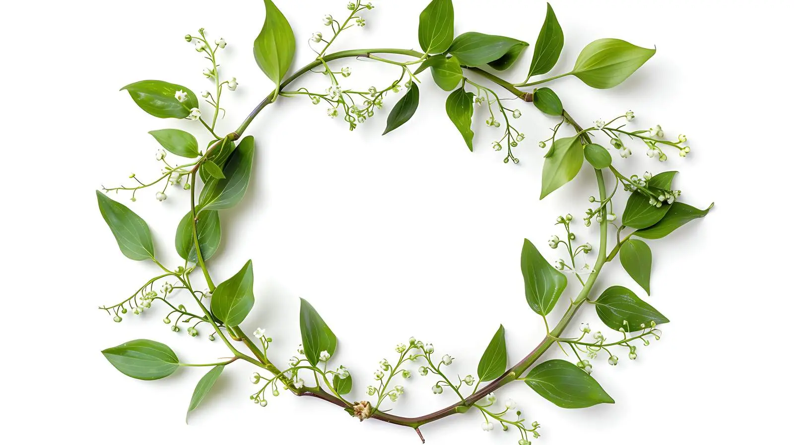 Lily of the Valley Wreath Frame with Leaves — free download from Dotvec