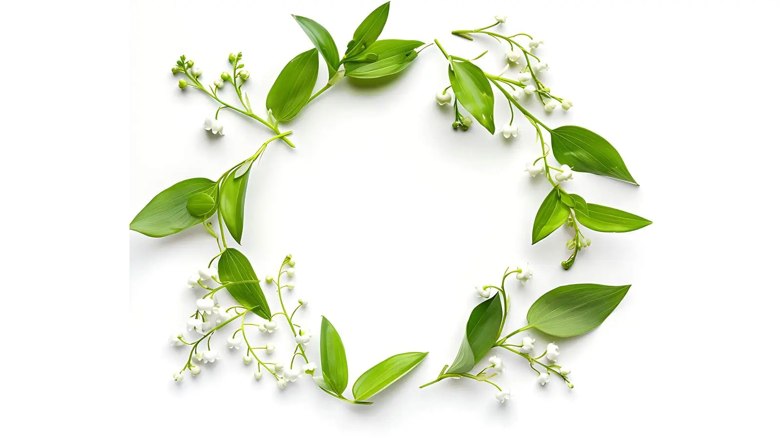 Lily of the Valley Wreath Frame with Leaves — free download from Dotvec