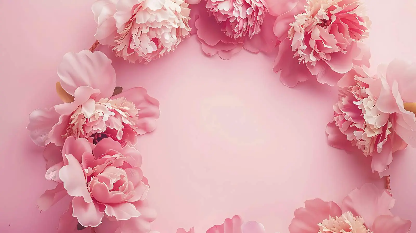 Elegant Pink Peony Wreath with Blank Mockup — free download from Dotvec