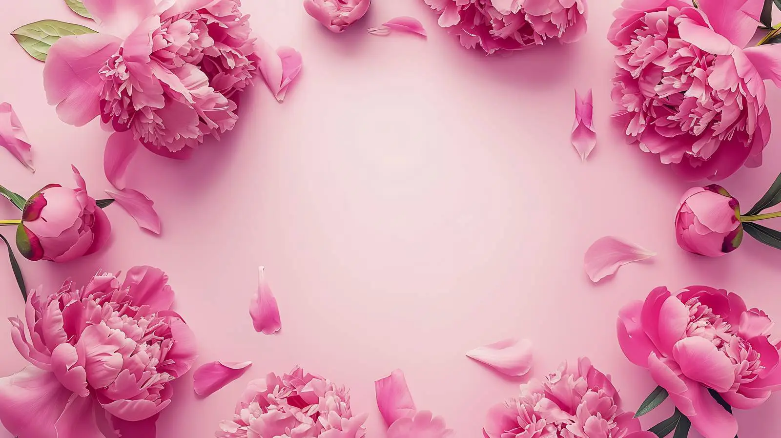 Elegant Pink Peony Wreath with Blank Mockup — free download from Dotvec