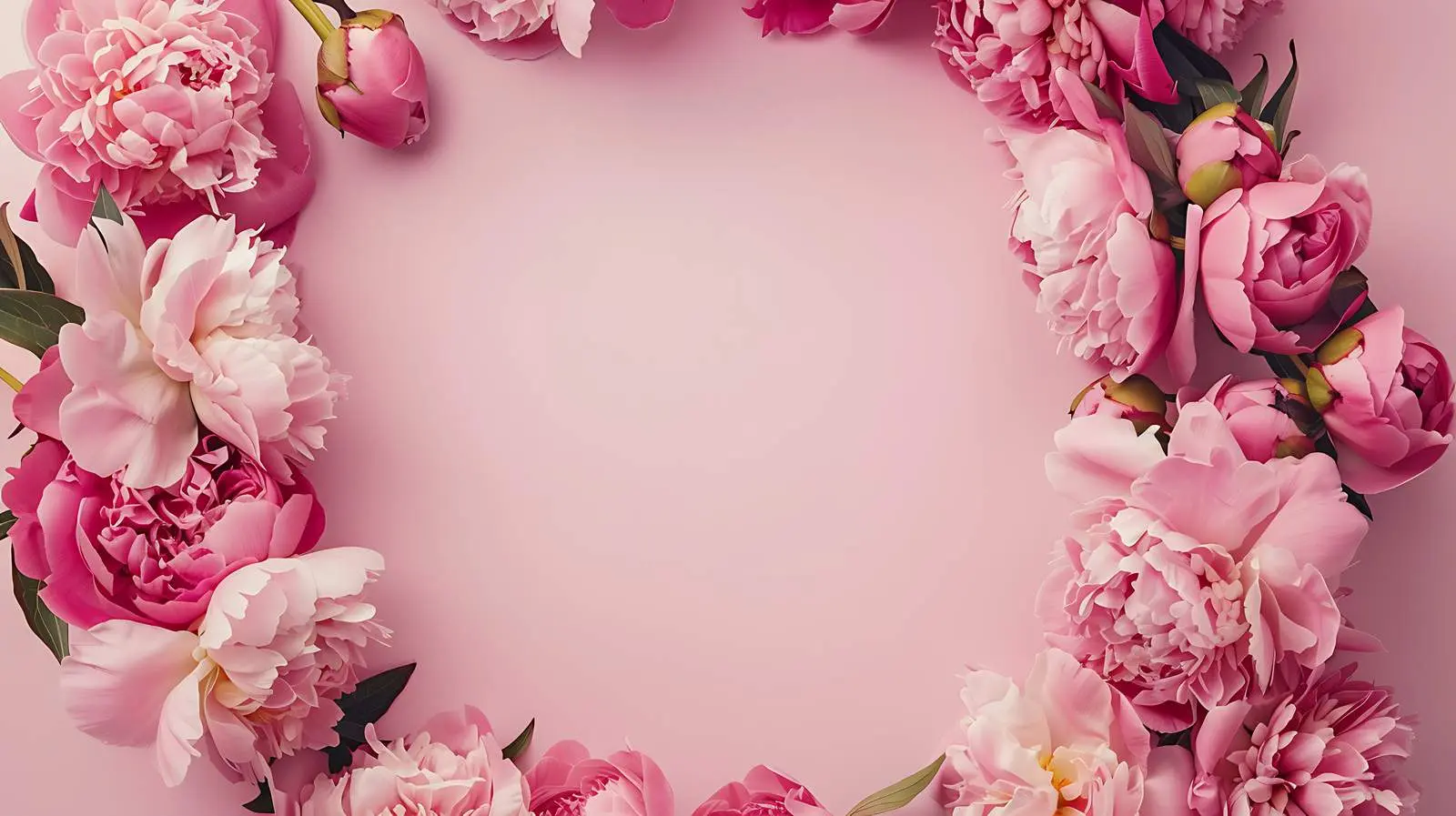 Elegant Pink Peonies Wreath with Blank Mockup — free download from Dotvec