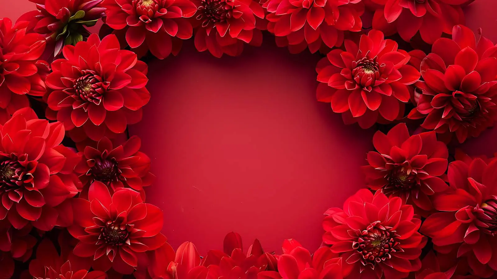 Elegant Red Dahlia Flower Wreath with Mockup — free download from Dotvec