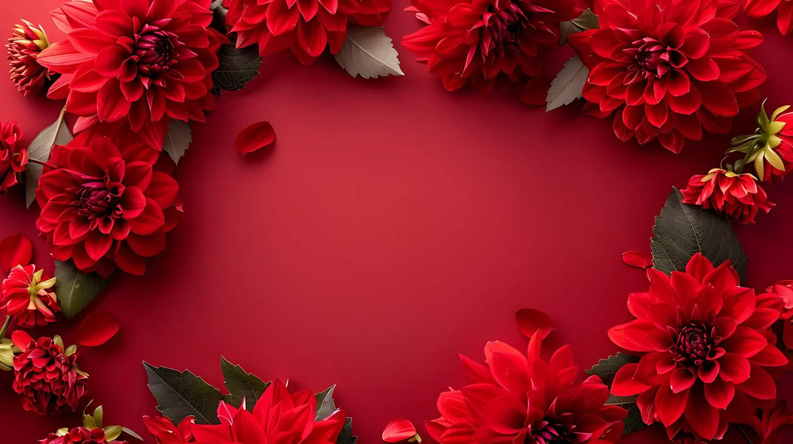 Elegant Red Dahlia Flower Wreath Mockup — free download from Dotvec