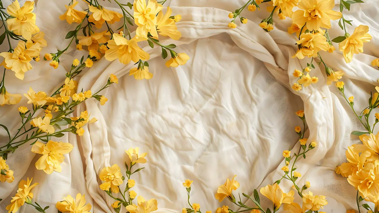 Elegant Yellow Flower Wreath with Blank Mockup — free download from Dotvec