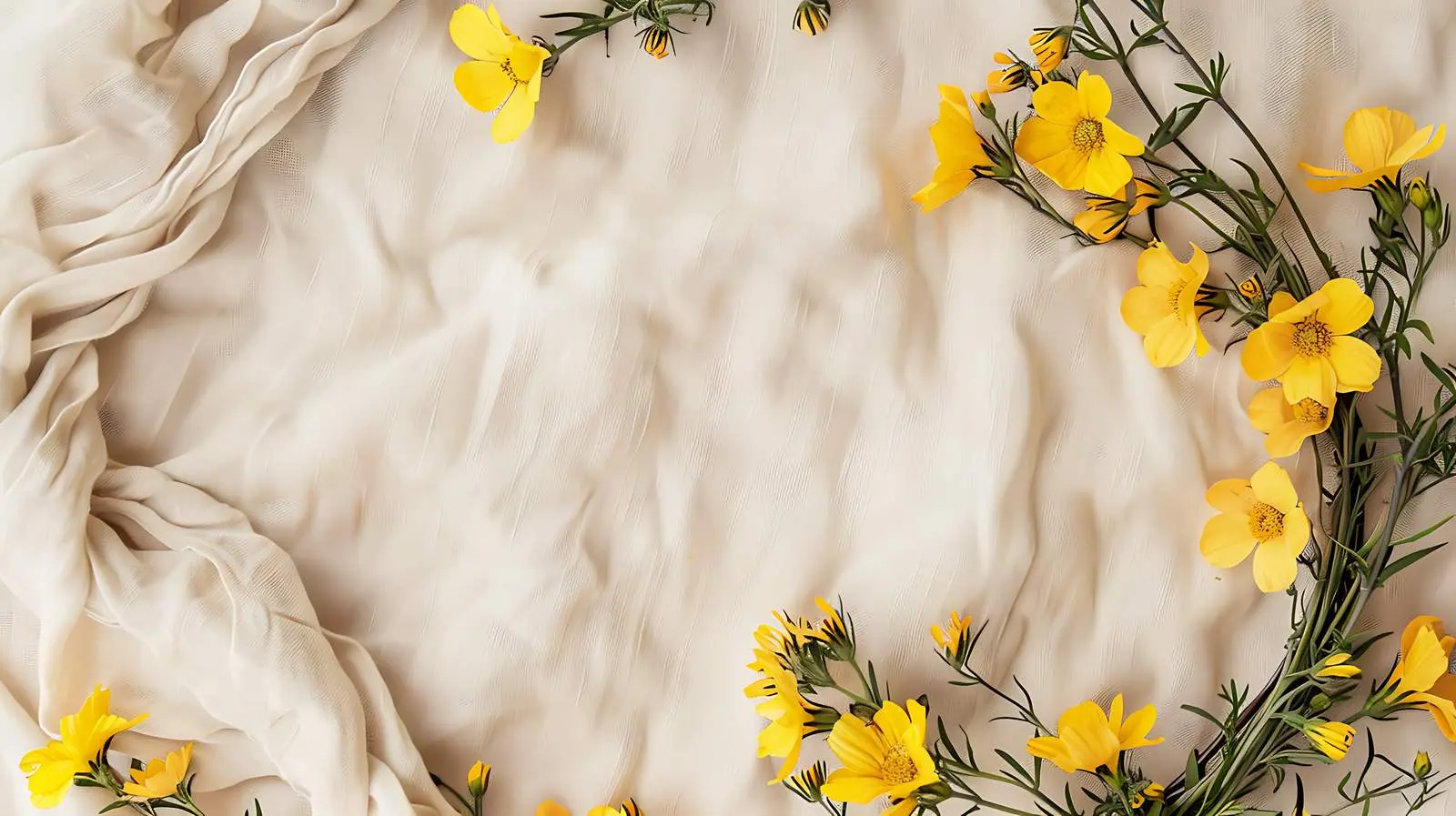 Elegant Yellow Flower Wreath with Mockup – free outdoor design image from Dotvec