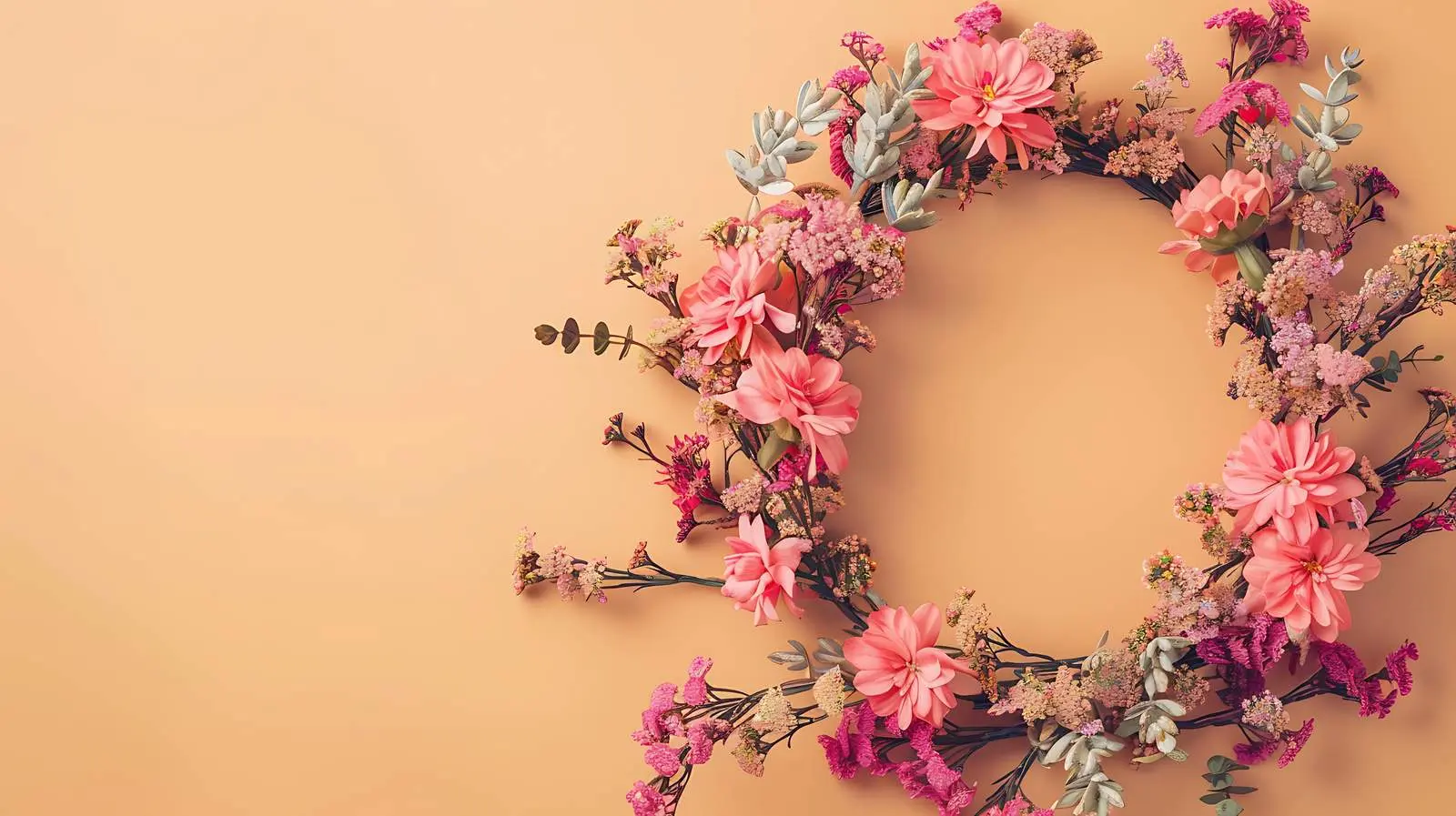 Floral Wreath with Blank Space for Design — free download from Dotvec
