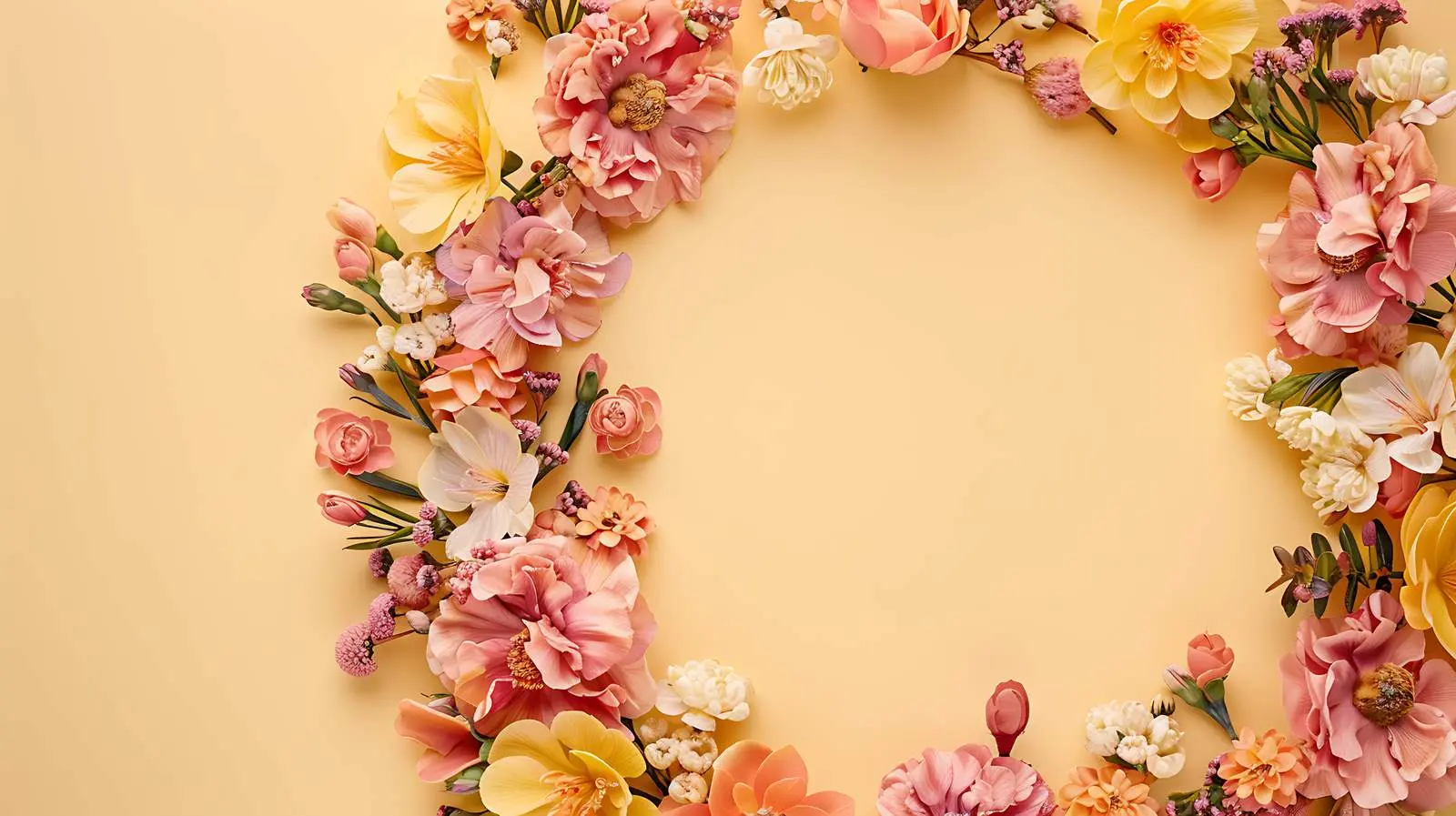 Wreath of Flowers with Blank Space — free download from Dotvec