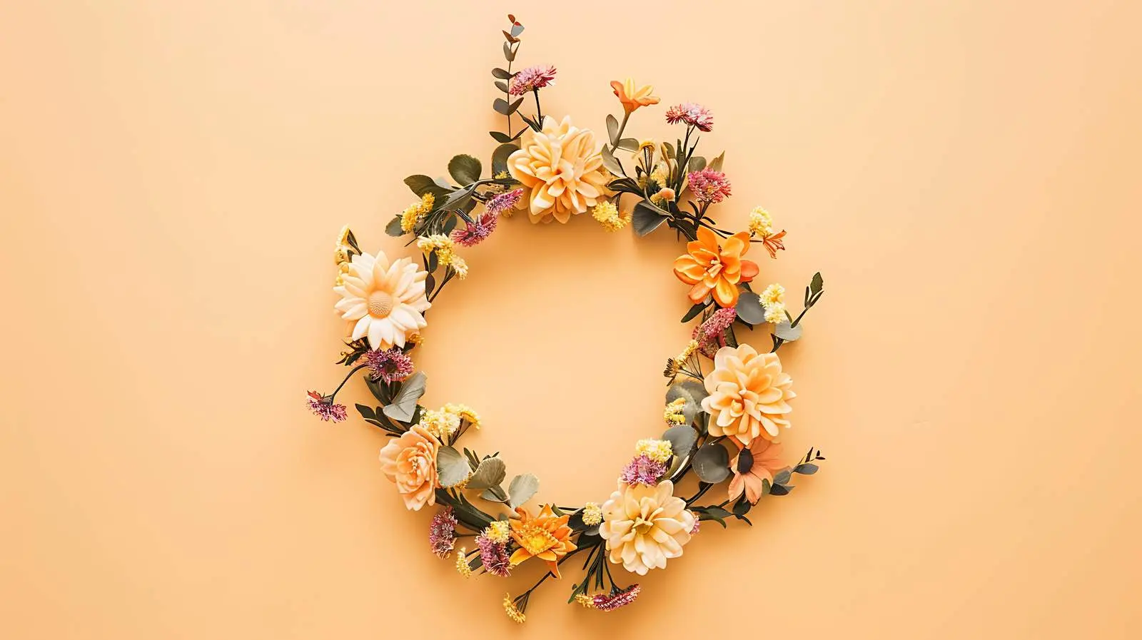 Floral Wreath with Blank Space for Text — free download from Dotvec