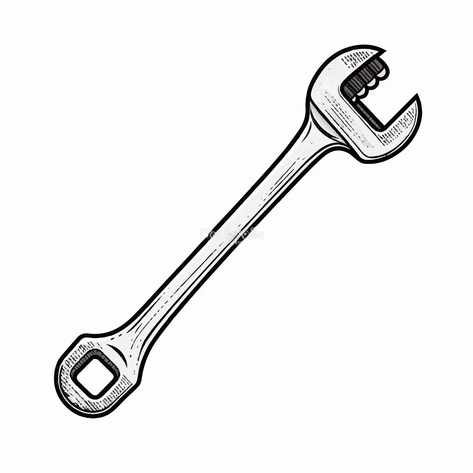 Wrench Outline Vector Illustration on White Background — free download from Dotvec