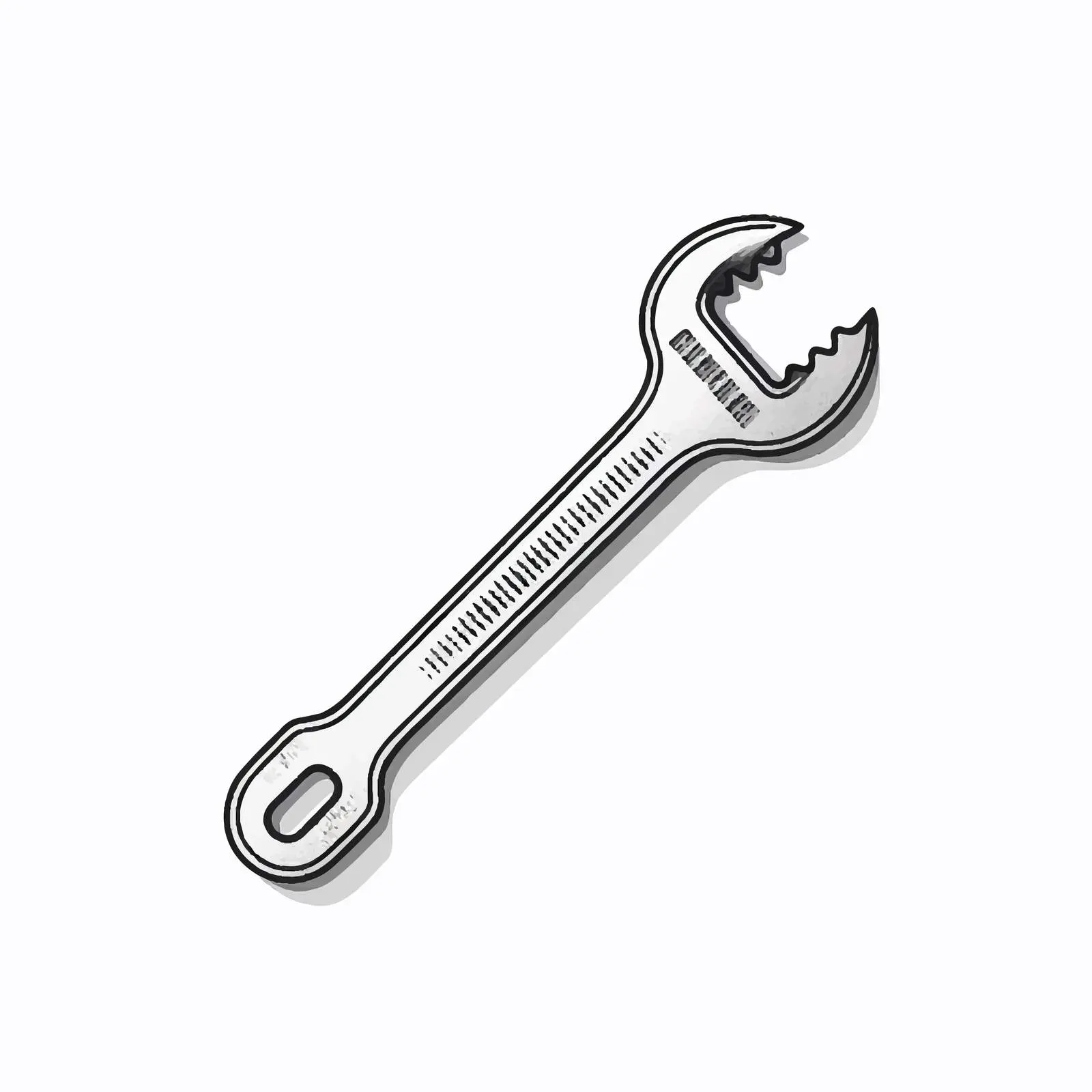 Wrench Outline Vector Illustration on White Background — free download from Dotvec