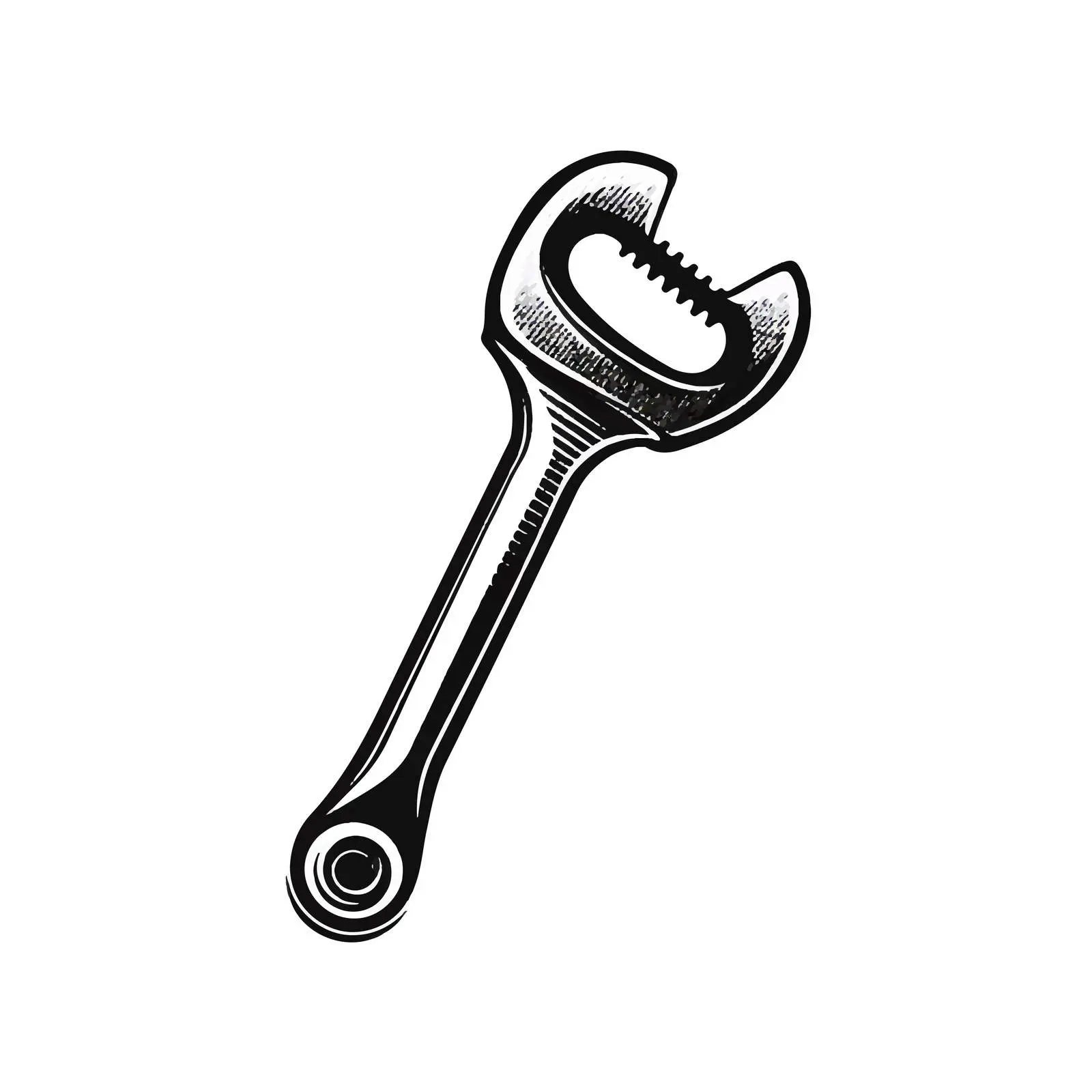 Wrench Outline Vector Illustration on White Background — free download from Dotvec