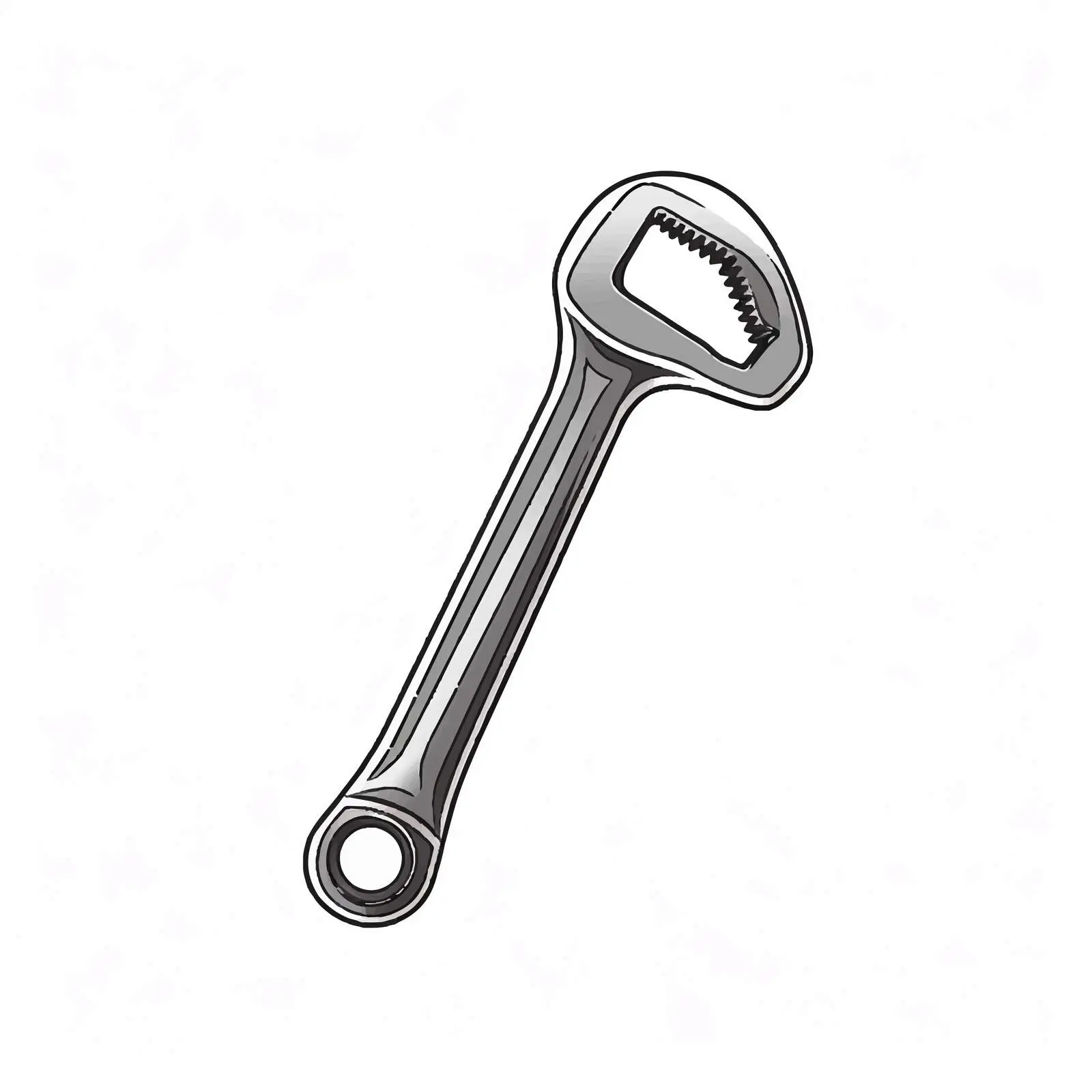 Wrench Outline Vector Illustration on White Background – free mechanical tool image from Dotvec