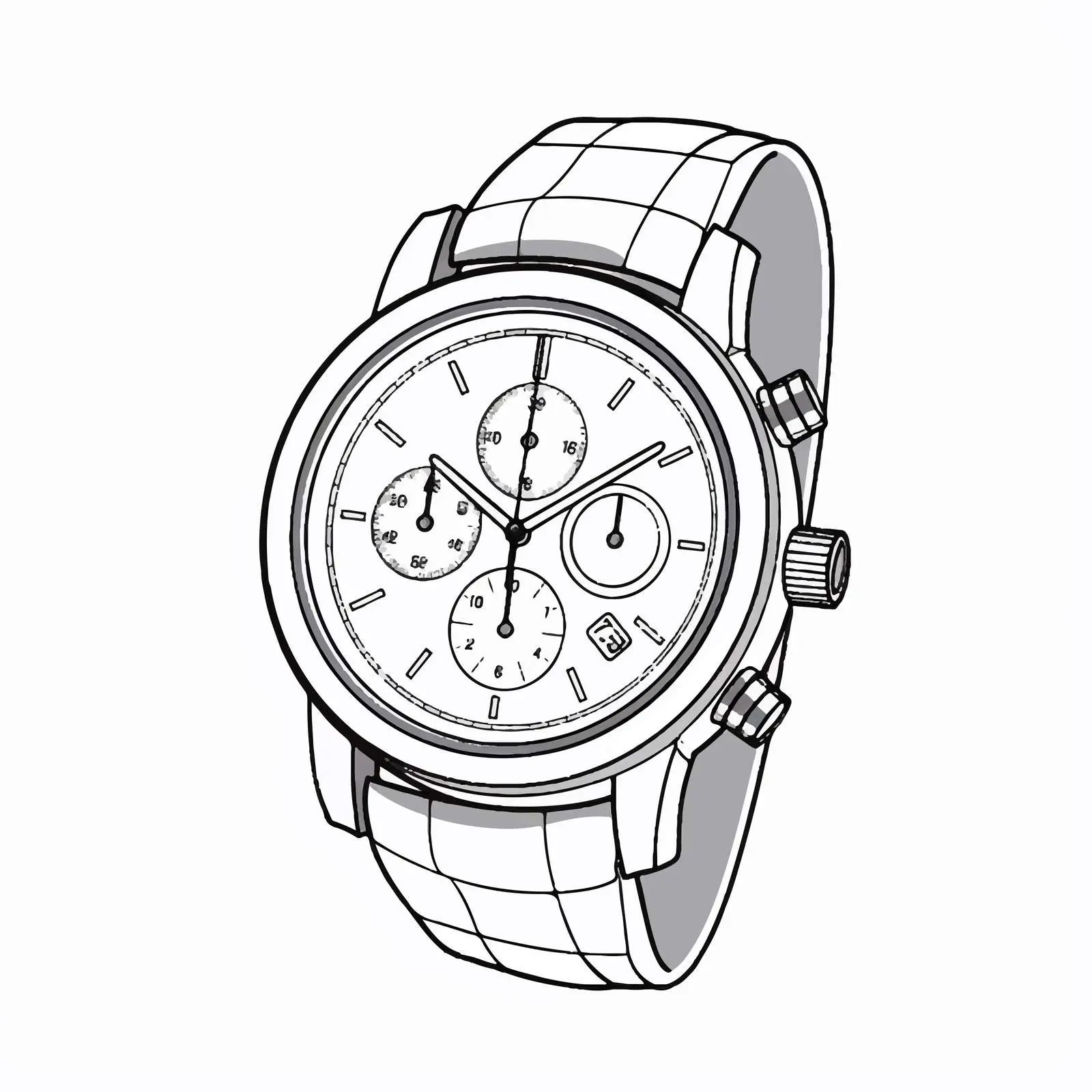 Cartoon Wristwatch Vector Illustration – free watch face image from Dotvec