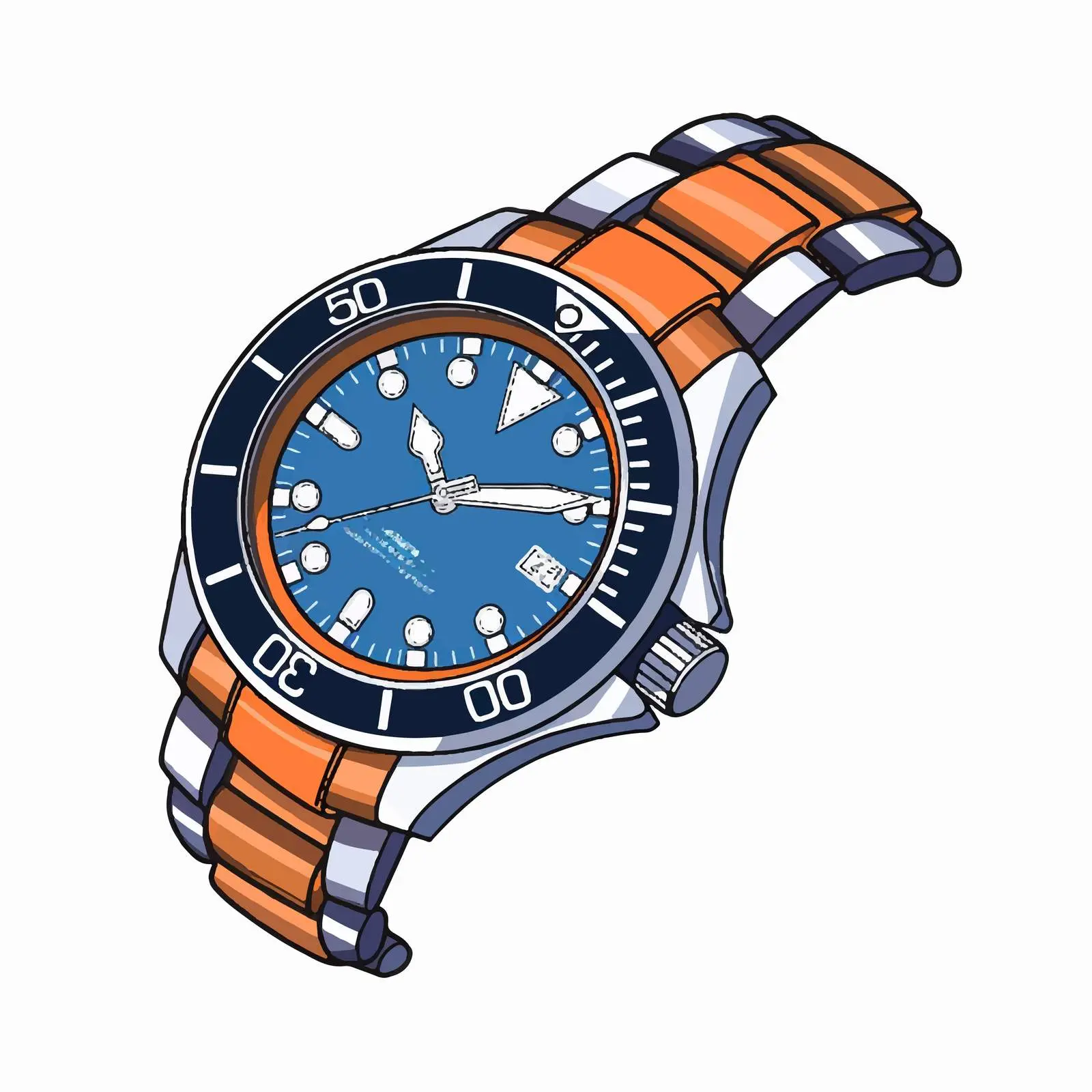 Cartoon Wristwatch Vector Illustration – free wristwatch image from Dotvec