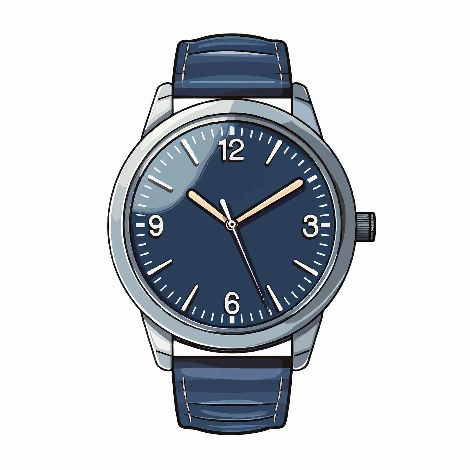 Vector Wristwatch Illustration on White Background – free stylish accessory image from Dotvec