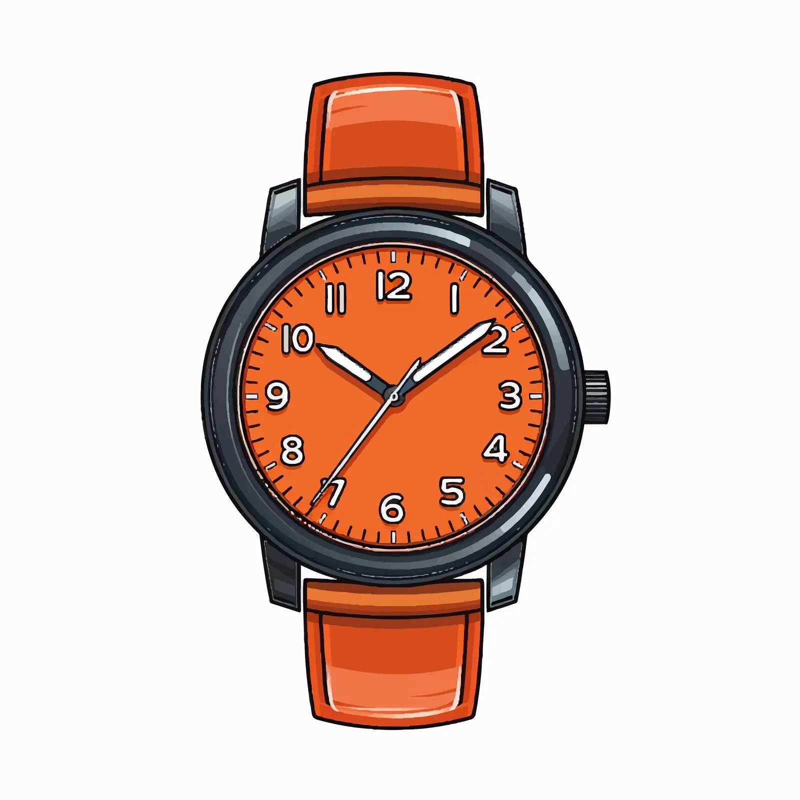 Stylish Wristwatch Vector Illustration on White Background – free watch face image from Dotvec