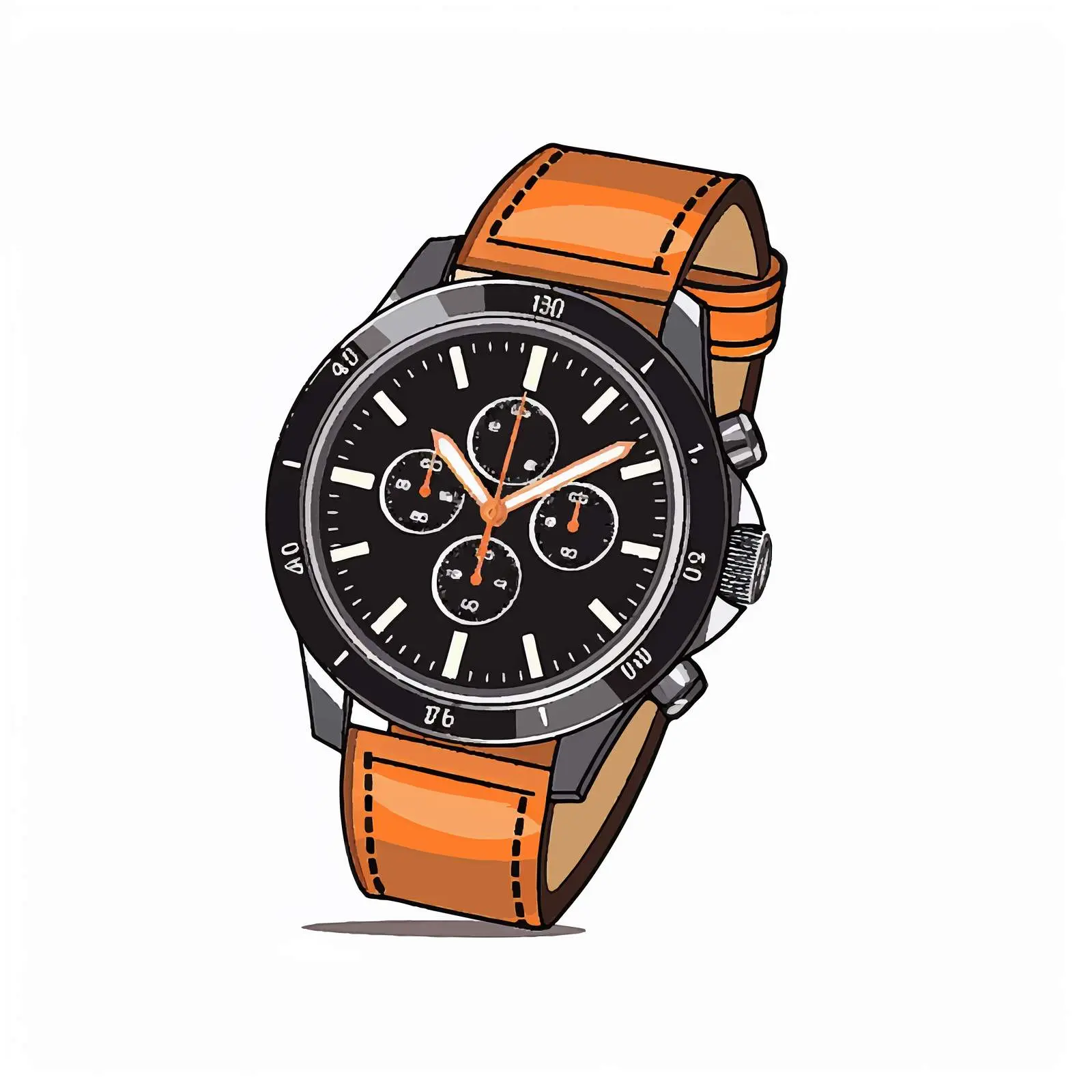 Stylish Wristwatch Vector Illustration on White Background – free wristwatch image from Dotvec