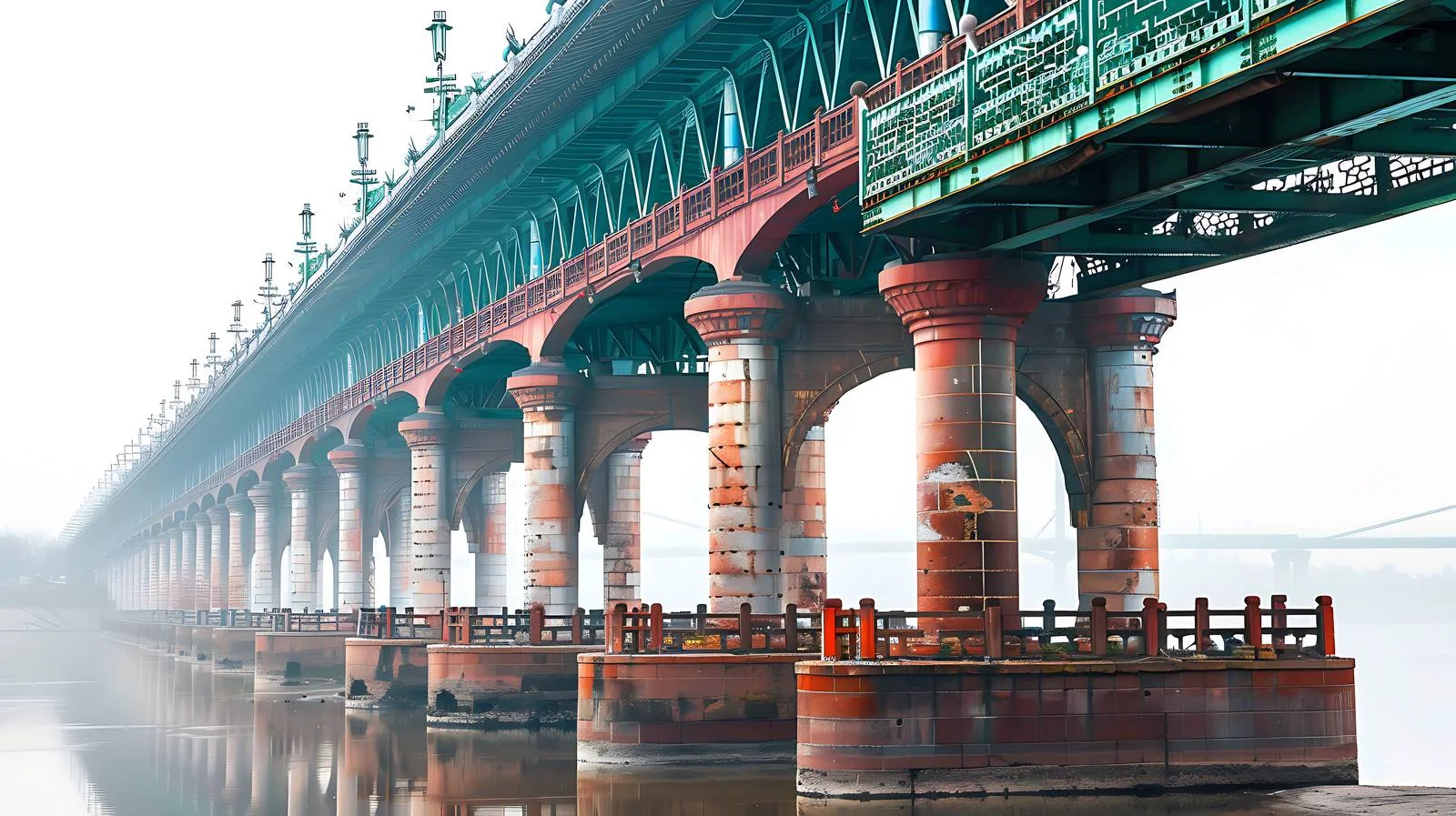Wuhan Baishazhou Bridge on White Background — free download from Dotvec