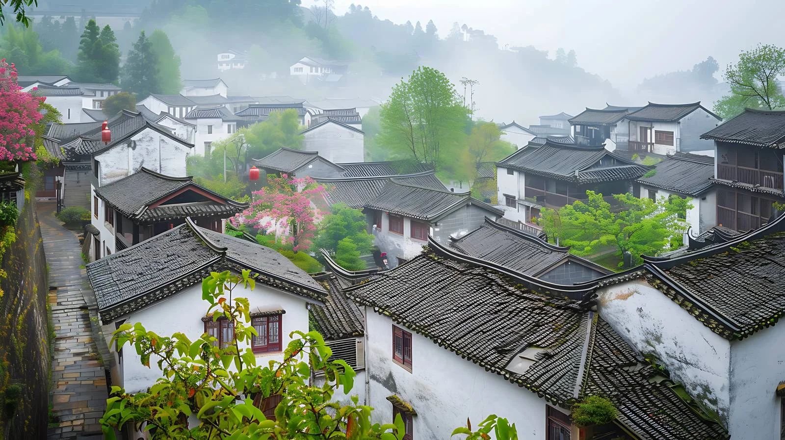 Vibrant Wuyuan Spring Colors White Background — free download from Dotvec