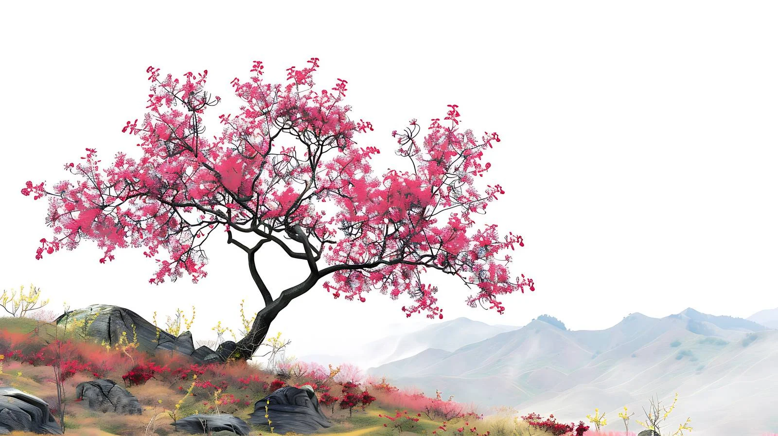 Vibrant Wuyuan Spring Hues on White — free download from Dotvec