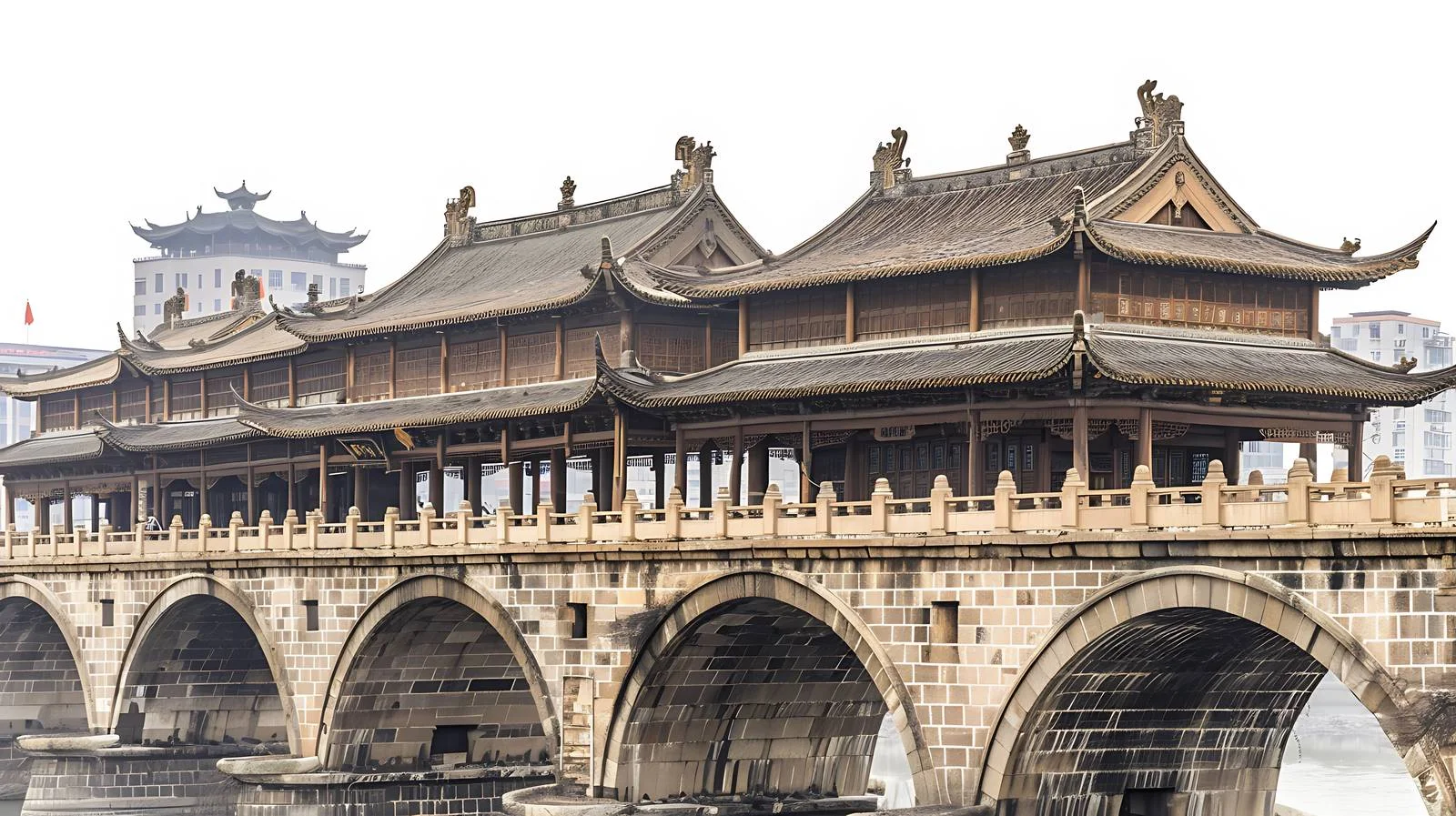 Xian Bahe Yuanshuo Bridge on White — free download from Dotvec