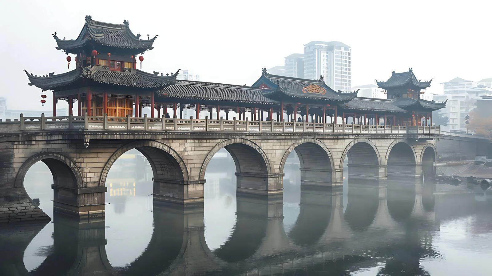 Xian Bahe Yuanshuo Bridge on White — free download from Dotvec