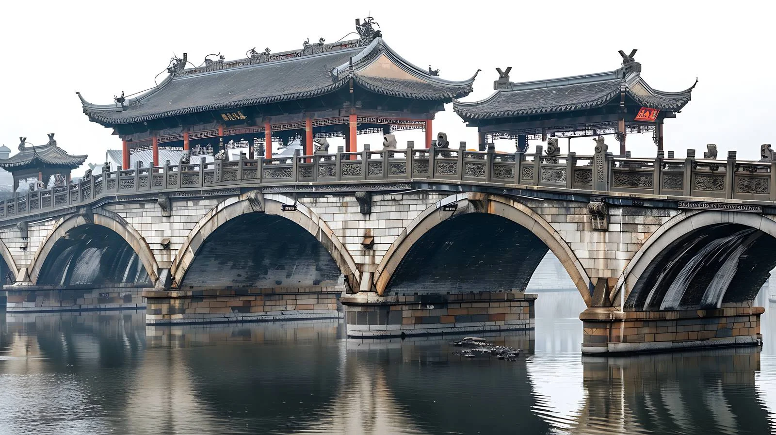 Xian Bahe Yuanshuo Bridge on White — free download from Dotvec