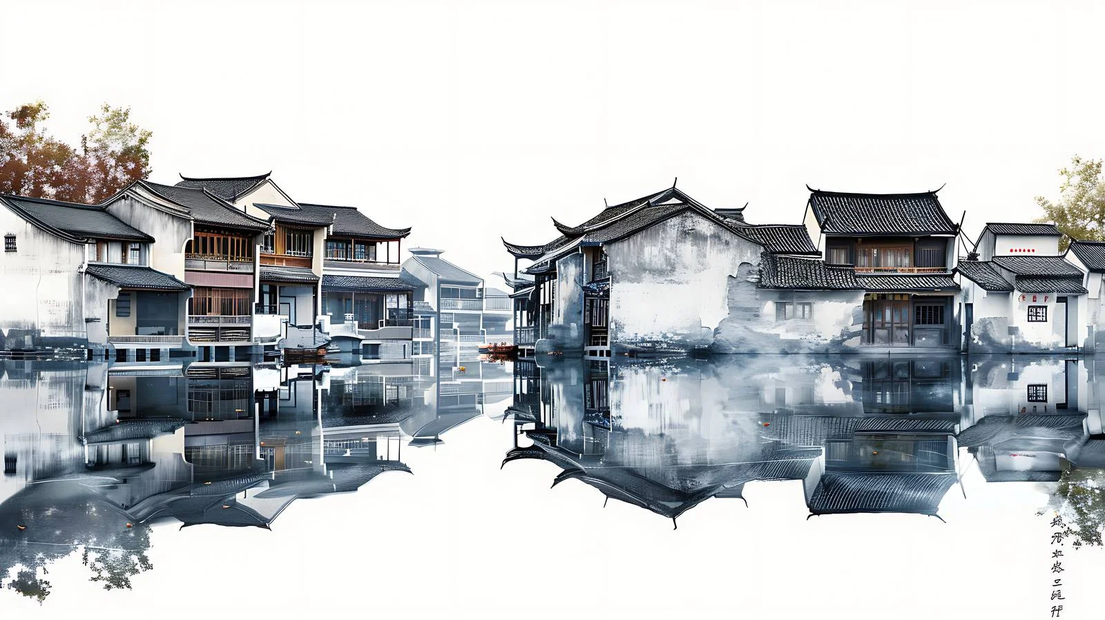 Xitang Ancient Town White Background Architecture — free download from Dotvec