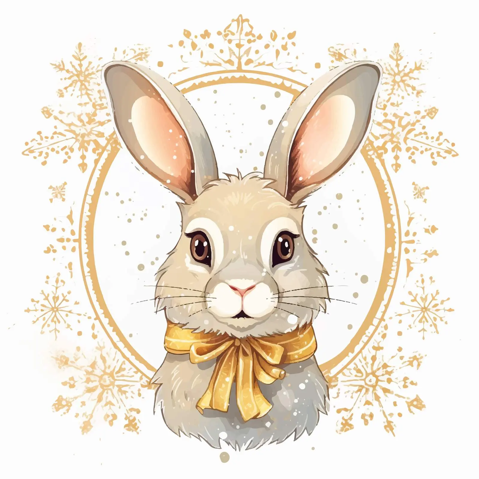 Handwritten Bunny with Horns for Year of the Rabbit — free download from Dotvec