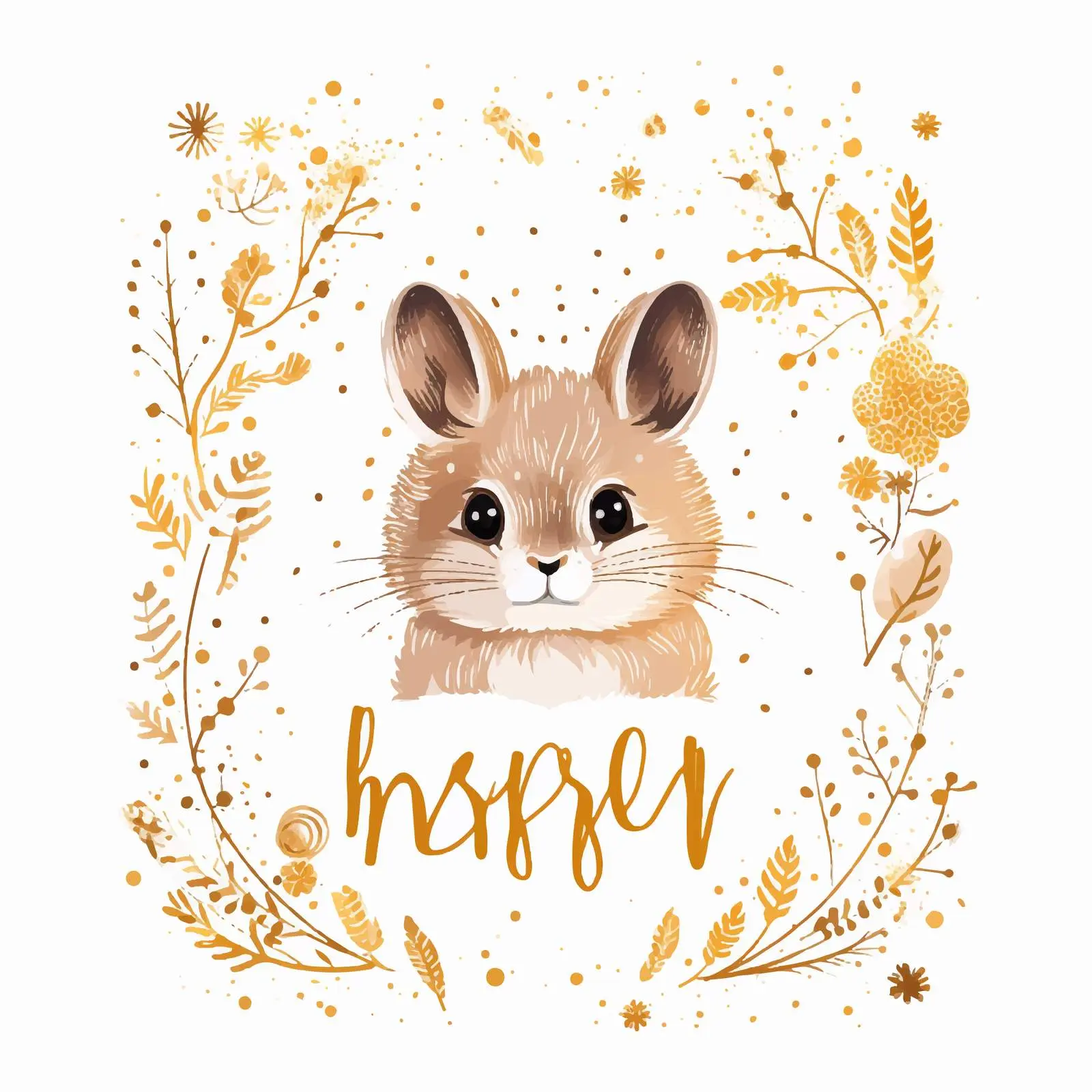 Handwritten Year of the Rabbit Bunny with Horns — free download from Dotvec