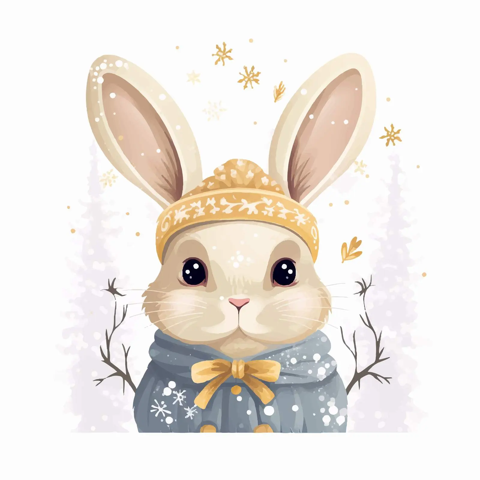 Handwritten Bunny with Horns for Year of the Rabbit — free download from Dotvec
