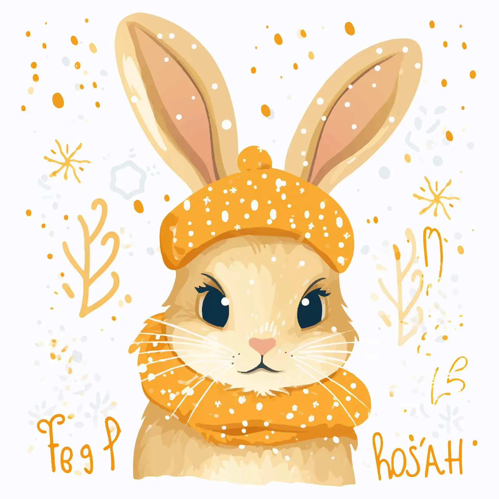 Handwritten Year of the Rabbit Bunny Illustration – free year of the rabbit image from Dotvec