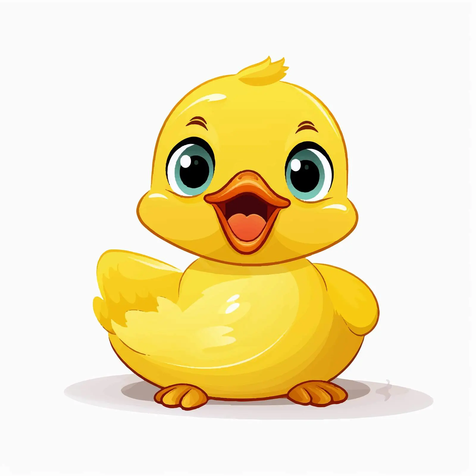 Yellow Duck Vector Illustration on White Background – free playful duck image from Dotvec