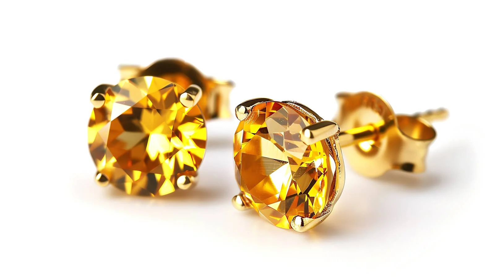 Elegant Gold Gemstone Earrings on White — free download from Dotvec