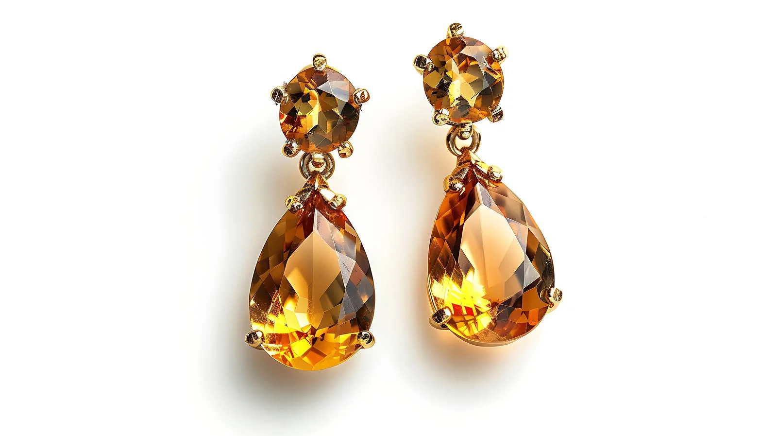Elegant Yellow Gold Gemstone Earrings — free download from Dotvec